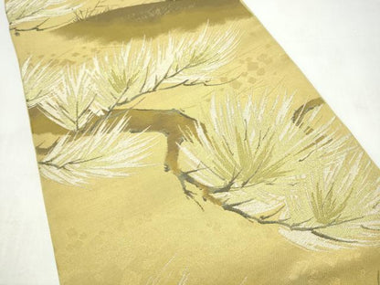 平和屋着物●西陣　川島織物　六通柄　本袋帯　枝松文　金銀糸　正絹　逸品　CABJ8599hy