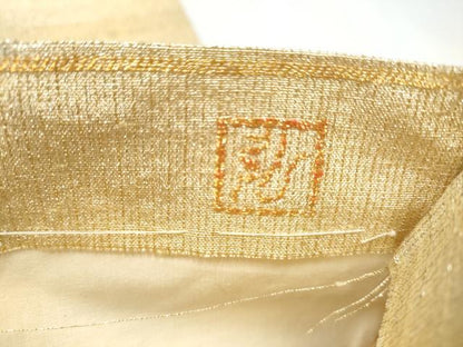平和屋着物●桝屋高尾　(ねん金綴錦)　全通柄袋帯　段霞文　金糸　正絹　逸品　CABJ8600hy