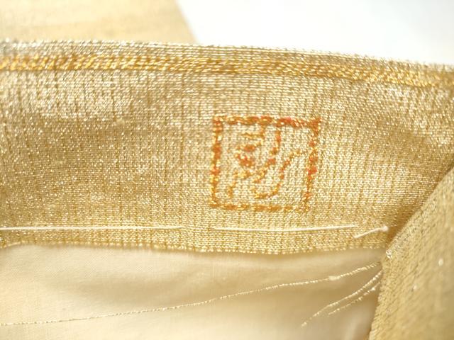 平和屋着物●桝屋高尾　(ねん金綴錦)　全通柄袋帯　段霞文　金糸　正絹　逸品　CABJ8600hy