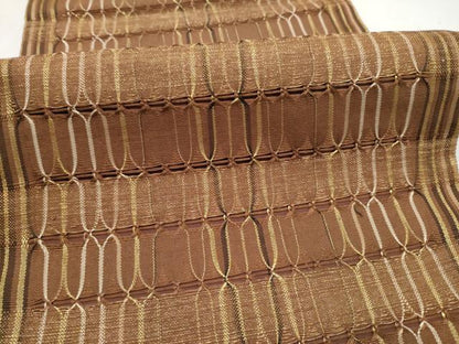 平和屋着物●全通柄袋帯　もじり織　幾何学文様　金糸　正絹　逸品　CABJ8601hy