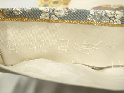 平和屋着物●六通柄袋帯　唐織　有職貝合せ　宮中御　伊予絹糸　正絹　逸品　CABJ8608hy