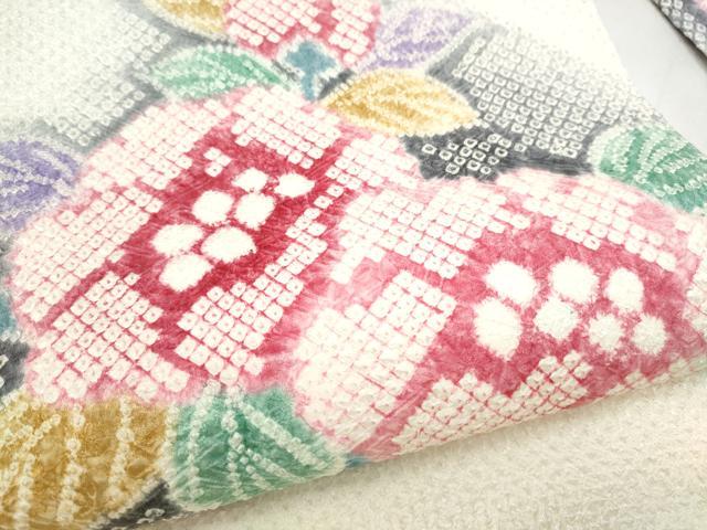 平和屋着物●名門　藤娘きぬたや・総絞り　九寸名古屋帯　草花文　正絹　逸品　CABJ8612hy