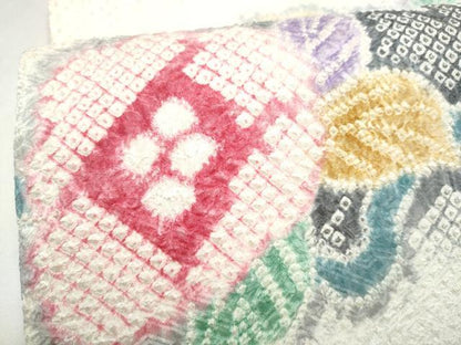平和屋着物●名門　藤娘きぬたや・総絞り　九寸名古屋帯　草花文　正絹　逸品　CABJ8612hy