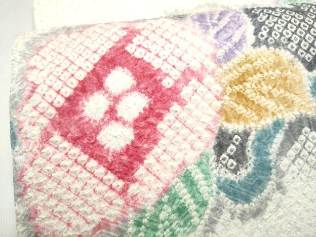 平和屋着物●名門　藤娘きぬたや・総絞り　九寸名古屋帯　草花文　正絹　逸品　CABJ8612hy