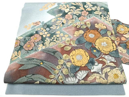 平和屋着物●九寸名古屋帯　辻が花　鬼しぼ縮緬　正絹　逸品　CABJ8613hy
