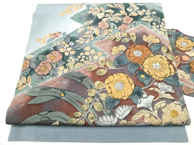 平和屋着物●九寸名古屋帯　辻が花　鬼しぼ縮緬　正絹　逸品　CABJ8613hy