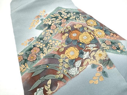 平和屋着物●九寸名古屋帯　辻が花　鬼しぼ縮緬　正絹　逸品　CABJ8613hy