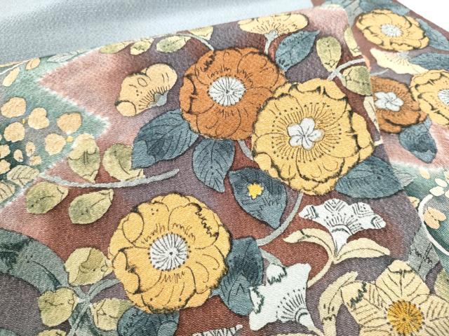 平和屋着物●九寸名古屋帯　辻が花　鬼しぼ縮緬　正絹　逸品　CABJ8613hy