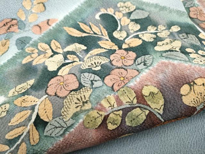 平和屋着物●九寸名古屋帯　辻が花　鬼しぼ縮緬　正絹　逸品　CABJ8613hy