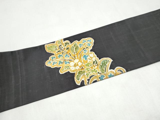 平和屋着物●九寸名古屋帯　紬地　ろうけつ染　舞花文　正絹　逸品　CABJ8618hy