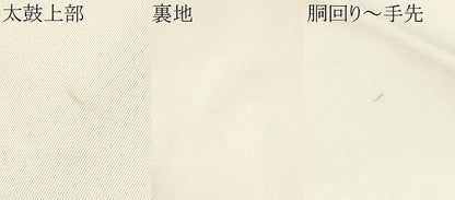 平和屋着物●塩瀬　九寸名古屋帯　友禅　作家物　葡萄蔦の葉文　正絹　逸品　CABJ8631hy