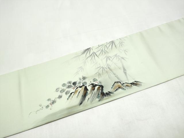 平和屋着物●塩瀬　九寸名古屋帯　作家物　手描き　虎　正絹　逸品　CABJ8632hy