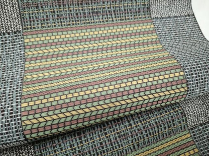 平和屋着物●本場筑前博多織　八寸名古屋帯　変わり市松霞文　正絹　逸品　CABJ8645hy