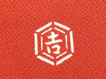 平和屋着物●和染紅型　栗山紅型　栗山吉三郎　九寸名古屋帯　菱文　鬼しぼ縮緬　正絹　逸品　CABJ8652hy