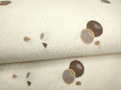 平和屋着物●九寸名古屋帯　舞花びら丸文　正絹　逸品　CABJ8655hy