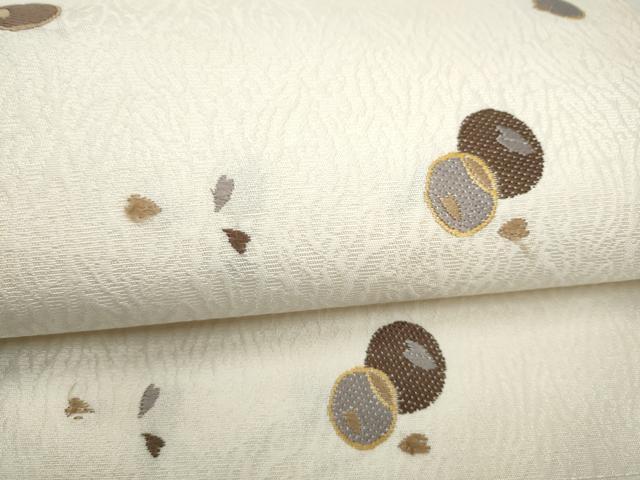 平和屋着物●九寸名古屋帯　舞花びら丸文　正絹　逸品　CABJ8655hy