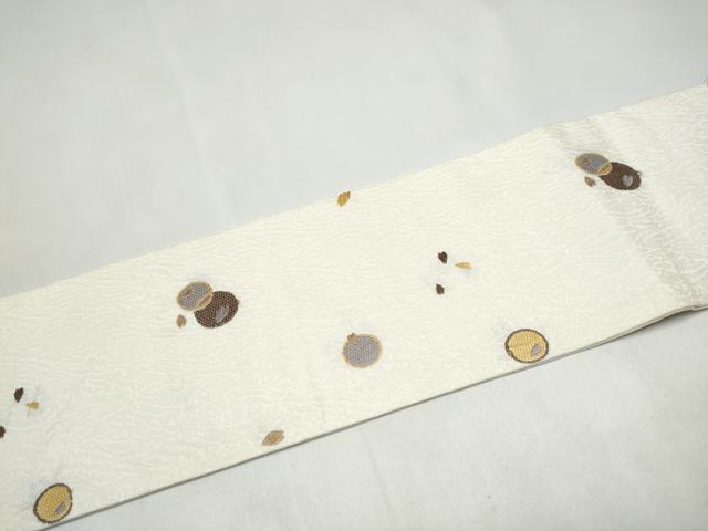 平和屋着物●九寸名古屋帯　舞花びら丸文　正絹　逸品　CABJ8655hy