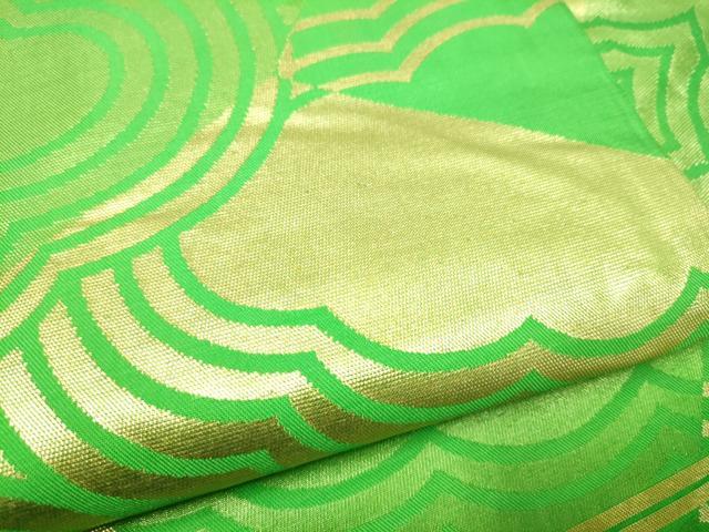 平和屋着物●西陣　川島織物　九寸名古屋帯　切嵌雲重ね文　正絹　逸品　CABJ8658hy
