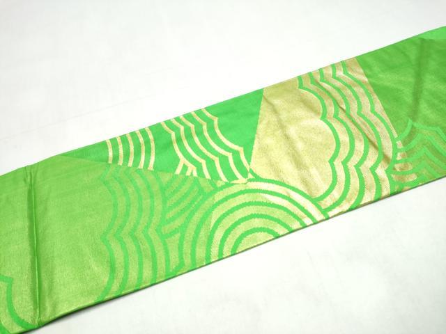 平和屋着物●西陣　川島織物　九寸名古屋帯　切嵌雲重ね文　正絹　逸品　CABJ8658hy