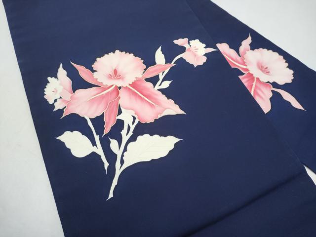 平和屋着物●塩瀬　九寸名古屋帯　枝花文　金彩　正絹　逸品　CABJ8667hy