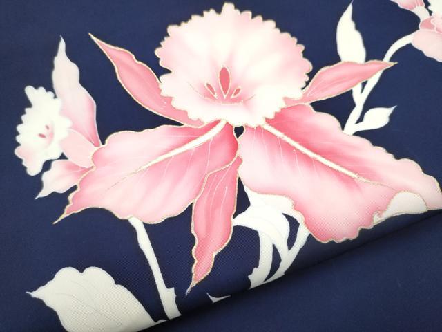 平和屋着物●塩瀬　九寸名古屋帯　枝花文　金彩　正絹　逸品　CABJ8667hy