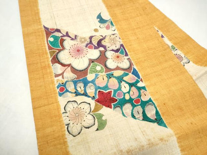 平和屋着物●九寸名古屋帯　紬地　絞り　辻が花　正絹　逸品　CABJ8669hy
