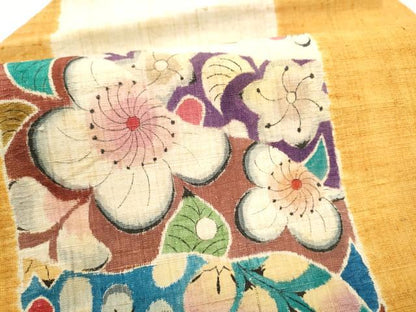 平和屋着物●九寸名古屋帯　紬地　絞り　辻が花　正絹　逸品　CABJ8669hy