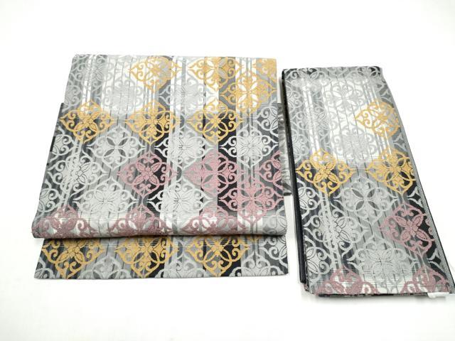 平和屋着物●つけ帯　花唐草文　正絹　逸品　CABJ8672hy