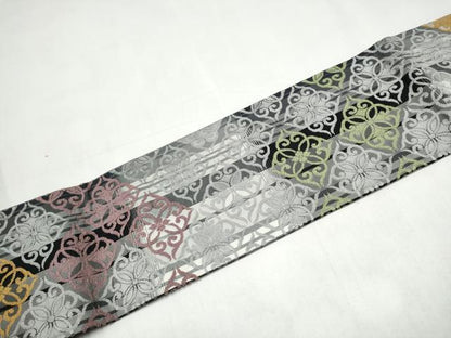 平和屋着物●つけ帯　花唐草文　正絹　逸品　CABJ8672hy
