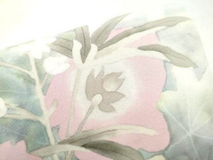 平和屋着物●塩瀬　つけ帯　手描き　枝花文　正絹　逸品　CABJ8677hy