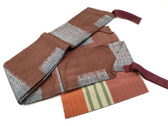平和屋着物●つけ帯　紬地　絞り　霞文　正絹　逸品　CABJ8679hy