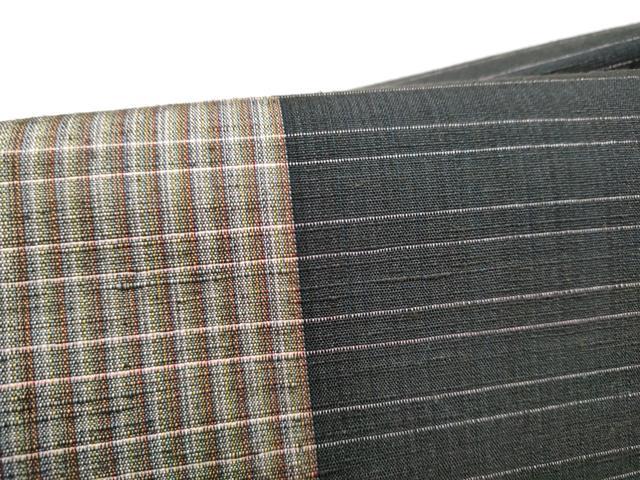 平和屋着物●つけ帯　紬地　間道　正絹　逸品　CABJ8682hy