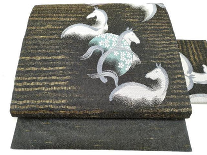 平和屋着物●つけ帯　馬　花丸文　正絹　逸品　CABJ8685hy