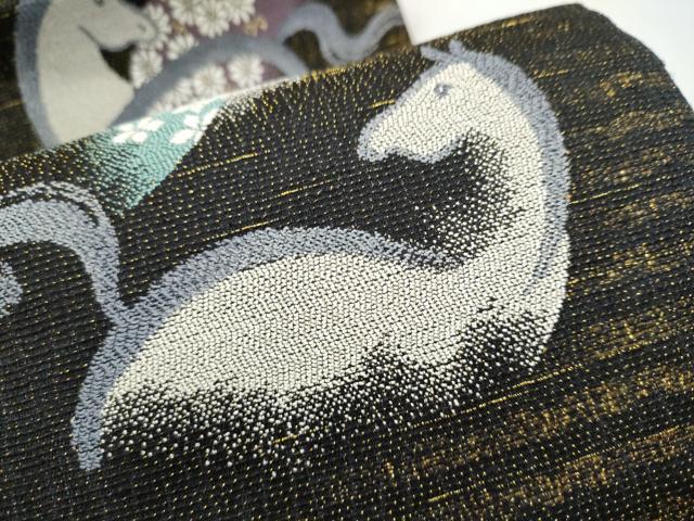 平和屋着物●つけ帯　馬　花丸文　正絹　逸品　CABJ8685hy