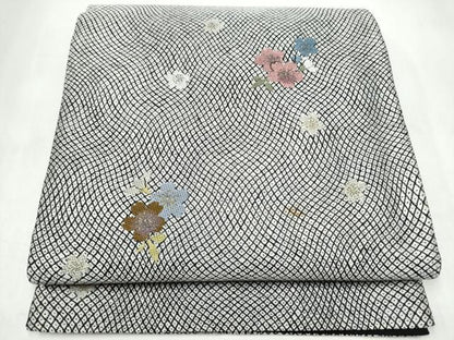 平和屋着物●六通柄袋帯 唐織 舞桜文 正絹 逸品 CABJ8689hy