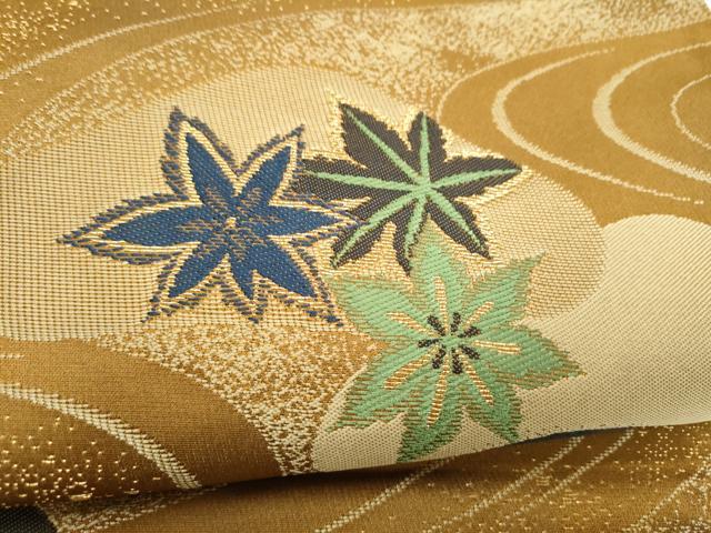 平和屋着物●西陣 川島織物 洗える最高級着物 ＜英＞はなぶさ謹製 六通柄 京袋帯 竜田川 金糸 たとう紙付き CABJ8690hy