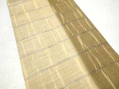 平和屋着物●両面 全通柄袋帯 竜巻絞り 紬地 横段文 正絹 逸品 CABJ8694hy