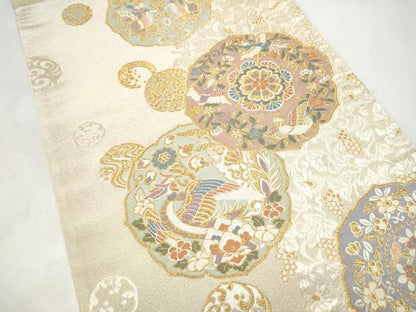 平和屋着物●六通柄袋帯 唐織 香貴錦 金糸 正絹 逸品 CABJ8696hy