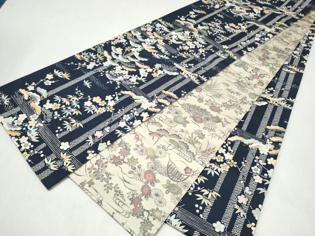 平和屋着物●両面　全通柄袋帯　松竹梅　正絹　逸品　CABJ8705hy