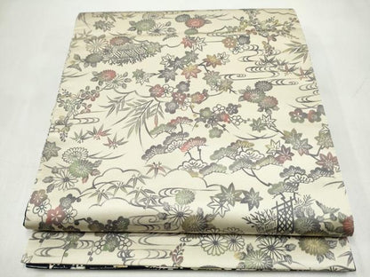 平和屋着物●両面　全通柄袋帯　松竹梅　正絹　逸品　CABJ8705hy