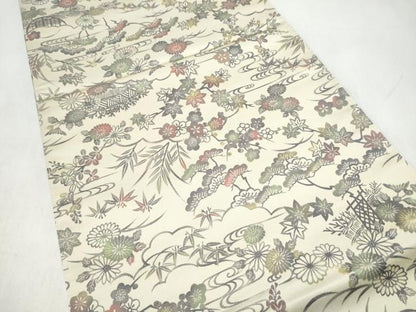 平和屋着物●両面　全通柄袋帯　松竹梅　正絹　逸品　CABJ8705hy