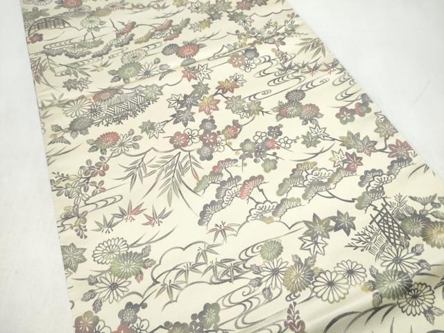 平和屋着物●両面　全通柄袋帯　松竹梅　正絹　逸品　CABJ8705hy