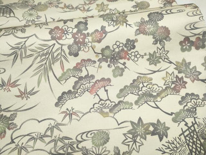 平和屋着物●両面　全通柄袋帯　松竹梅　正絹　逸品　CABJ8705hy