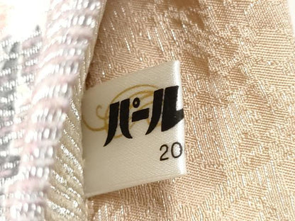 平和屋着物●両面　全通柄袋帯　作家物　笹梅文　銀通し地　正絹　逸品　CABJ8706hy