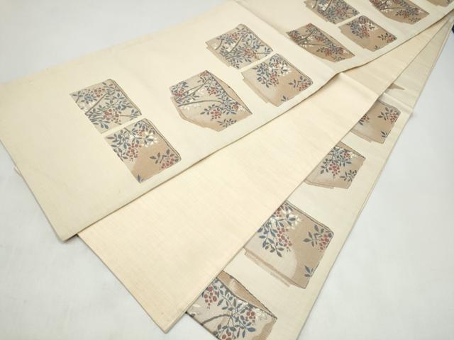 平和屋着物●名門木屋太　今河織物　六通柄袋帯　陶器枝花文　正絹　逸品　CABJ8709hy