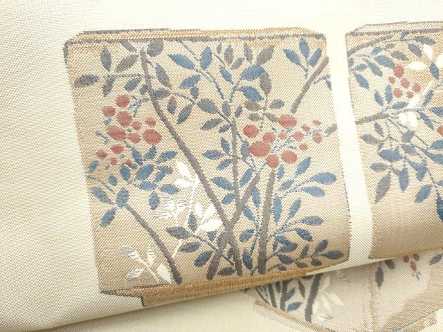 平和屋着物●名門木屋太　今河織物　六通柄袋帯　陶器枝花文　正絹　逸品　CABJ8709hy
