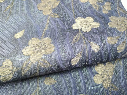 平和屋着物●六通柄袋帯　枝垂れ桜文　金糸　正絹　逸品　CABJ8721hy
