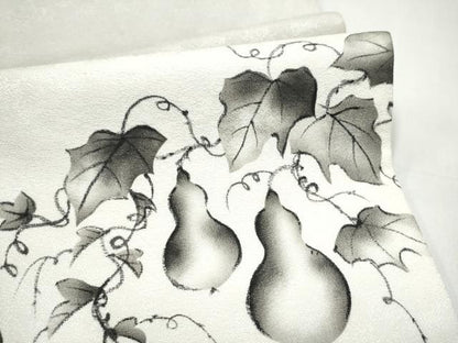 平和屋着物●太鼓柄袋帯　手描き　瓢箪蔦の葉文　正絹　逸品　CABJ8722hy