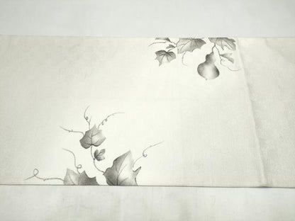 平和屋着物●太鼓柄袋帯　手描き　瓢箪蔦の葉文　正絹　逸品　CABJ8722hy