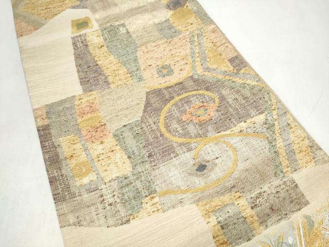 平和屋着物●両面　六通柄袋帯　唐織　花唐草文　ますいわ屋扱い　正絹　逸品　CABJ8724hy